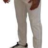 Elegant White Cotton Chino Pants - Image 4