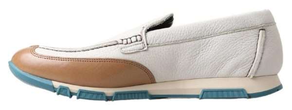 Elegant White Leather Slipper Loafers - Image 2