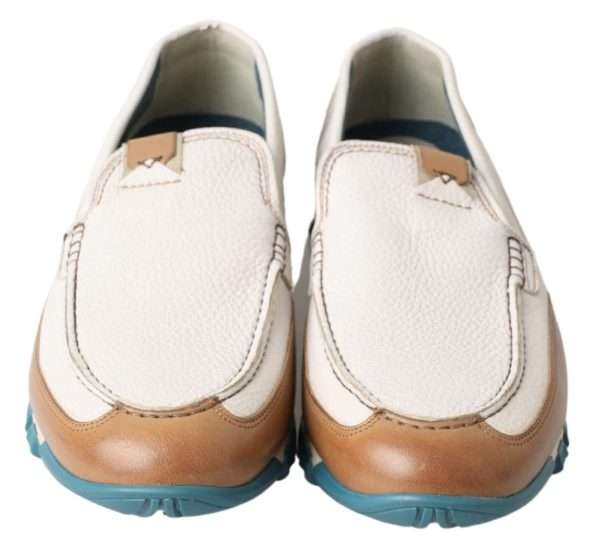 Elegant White Leather Slipper Loafers - Image 5