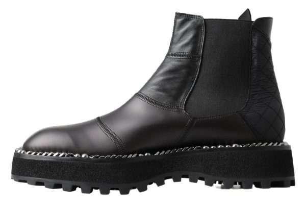 Elegant Black Ankle Stretch Slip On Boots - Image 2