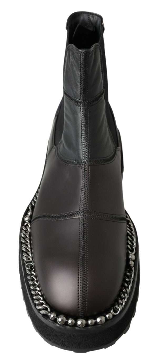 Elegant Black Ankle Stretch Slip On Boots - Image 4