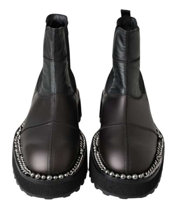 Elegant Black Ankle Stretch Slip On Boots - Image 5