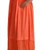 Elegant Coral Maxi Dress with Short Sleeves - Image 2