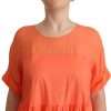 Elegant Coral Maxi Dress with Short Sleeves - Image 4