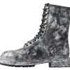 Chic Black Lace-Up Boots with Gray White Fade - Image 2