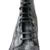 Chic Black Lace-Up Boots with Gray White Fade - Image 4