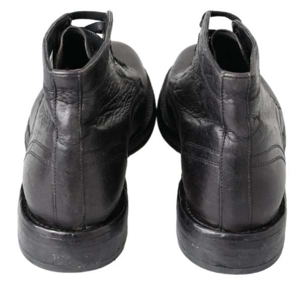 Equisite Black Lace-Up Leather Boots - Image 6