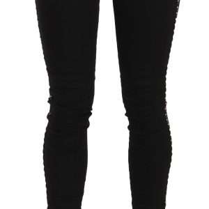 Chic Mid Waist Skinny Black Denim