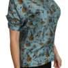 Elegant Multicolor Silk Blouse with Collar - Image 3