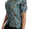 Elegant Multicolor Silk Blouse with Collar - Image 4