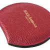 Chic Red Leather Hand Mirror Holder - Image 2