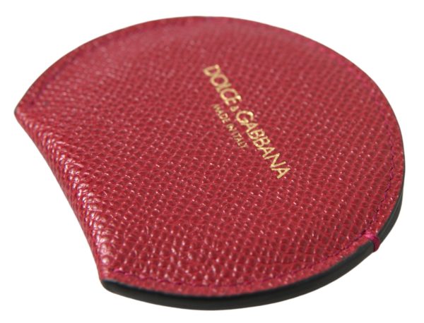 Chic Red Leather Hand Mirror Holder - Image 2