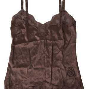 Silk Blend Camisole Top in Brown