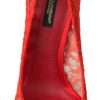 Chic Red Lace Heels with Crystal Embellishment - Image 4