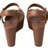 Chic Brown Leather Ankle Strap Wedges - Image 6
