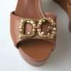 Chic Brown Leather Ankle Strap Wedges - Image 7