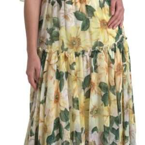 Elegant Silk Floral Maxi Dress