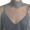 Elegant Gray Long Sleeve Mesh Top - Image 4
