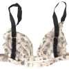 Elegant Floral Print Beige Bra - Image 2