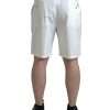 Elegant White Bermuda Denim Shorts - Image 2