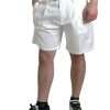 Elegant White Bermuda Denim Shorts - Image 3
