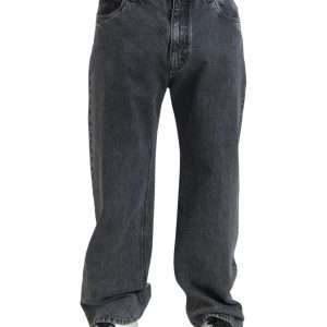 Elegant Dark Grey Straight Denim Jeans