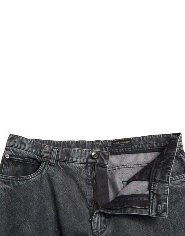 Elegant Dark Grey Straight Denim Jeans - Image 4