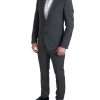 Elegant Grey Checkered Slim Fit Suit - Image 4