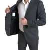 Elegant Grey Checkered Slim Fit Suit - Image 5