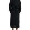 Elegant Black Wool Wrap Dress - Image 3