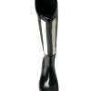 Black and White Striped Knee High Boots - Image 8