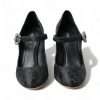 Chic Black Brocade Mary Janes Pumps - Image 2
