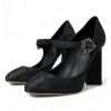 Chic Black Brocade Mary Janes Pumps - Image 3