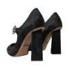 Chic Black Brocade Mary Janes Pumps - Image 4