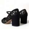 Elegant Suede Mary Jane Lace Heels - Image 4