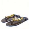Elegant Blue Leather Flat Sandals - Image 3