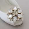 Crystal-Embellished White Peep Toe Heels - Image 8