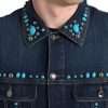 Embellished Turquoise Denim Jacket - Image 2