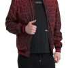 Red Leopard Print Bomber Jacket - Image 2