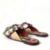 Exquisite Floral Print Flat Sandals - Image 4
