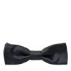 Elegant Anthracite Gray Silk Bow Tie - Image 4