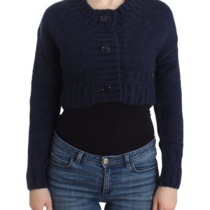 Chic Cropped Blue Cardigan