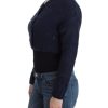 Chic Cropped Blue Cardigan - Image 2