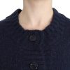 Chic Cropped Blue Cardigan - Image 5