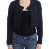 Chic Cropped Blue Cardigan - Image 6