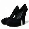 Black Suede Heeled Pumps Sophistication - Image 3