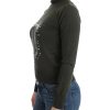 Chic Green Turtleneck Virgin Wool Sweater - Image 2