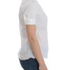 Chic White Cotton Blend Shortsleeve Blouse - Image 4