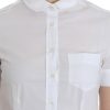 Chic White Cotton Blend Shortsleeve Blouse - Image 5