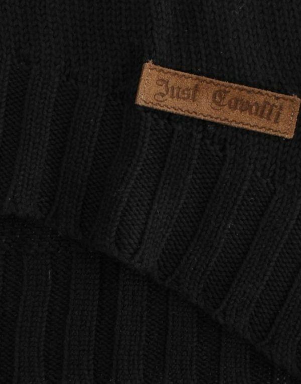 Alluring Black Knitted Crew Neck Sweater - Image 7